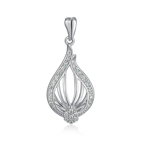 Срібна підвіска з фіанітами SZDP00263-P/12/1