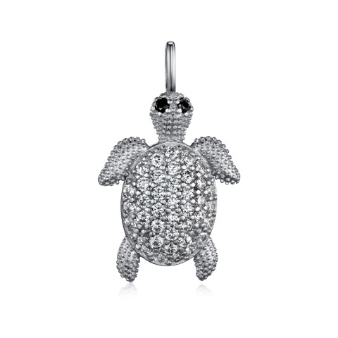 Срібна підвіска Черепаха з фіанітами SZDP00445-P/12/7