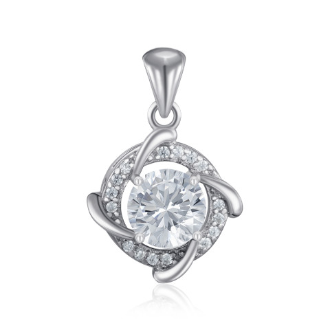 Срібна підвіска з фіанітами SZDP01806-P/12/1