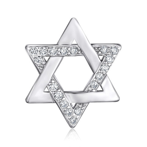 Срібна підвіска Зірка Давида з фіанітами  SZDP02258-P/12/1
