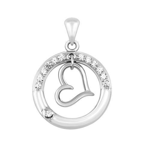 Срібна підвіска Серце з фіанітами (SZDP03882)