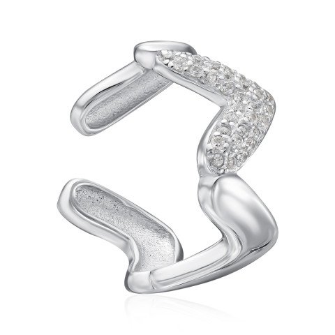 Срібна сережка-кафа з фіанітами TB08000-E/12/1