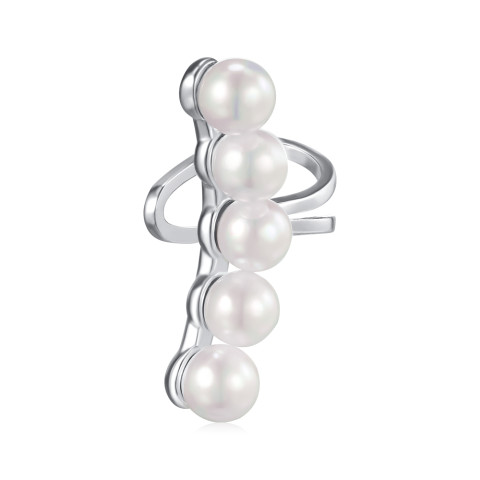 Срібна сережка-кафа з перлинами TB09500-E/12/21158