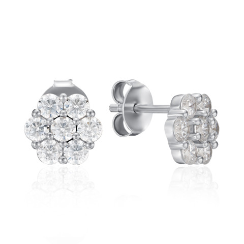 Срібні сережки з фіанітами TE-1526-S-E/12/1