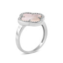 Срібна каблучка з оніксом та фіанітами (10353b)