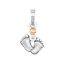 Срібна підвіска Ніжки з позолотою та фіанітом (1137)