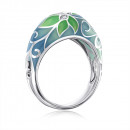 Срібна каблучка з емаллю та фіанітами (12038RA1-R/12/3476)