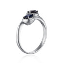 Срібна каблучка з сапфірами 1744/1р-HSPH