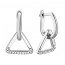 Срібні сережки-підвіски з фіанітами (1EA104842)