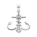 Срібна підвіска Якір з фіанітами (1PE67363)