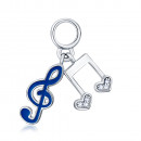 Срібна підвіска Ноти з фіанітами (35721/12/1/1556)