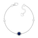 Срібний браслет з гідротермальним сапфіром та фіанітами (4219р-HSPH)