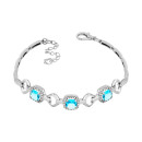 Срібний браслет з кварцом та фіанітами (4224р-QSWB)