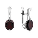 Срібні сережки з гранатом (441/гр с род)