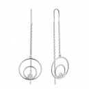 Срібні сережки-протяжки з фіанітом (82810б)