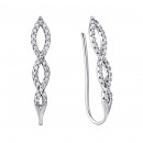 Срібні сережки-кафи з фіанітами (920093б)