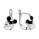 Срібні сережки Міккі Маус з емаллю (9520078чб)
