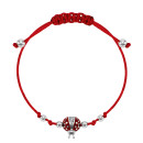 Браслет на нитці Сонечко з фіанітами і емаллю (996Б.Кра.Rh)