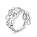 Срібна каблучка з фіанітами (999Rh)