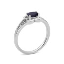 Срібна каблучка з сапфіром і фіанітами (Тд0014/сап-R)