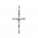 Срібний хрестик з фіанітами (ЛК-0190р)
