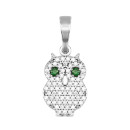 Срібна підвіска Сова з фіанітами (ЛК-0289р(з))