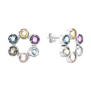 Срібні пусети з міксом каменів (с1409Rh)