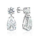 Срібні сережки-підвіски з фіанітами (DY110144-S-W-WH-E/12/1)