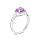 Срібна каблучка з аметистом і фіанітами (SR18024 к ам)