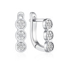 Срібні сережки з фіанітами B00019-E/12/1