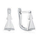 Срібні сережки Ялинки з фіанітами B00032-E/12/1