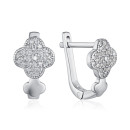 Срібні сережки Конюшина з фіанітами B00074-E/12/1