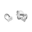 Срібні сережки-пусети Серце (B00551)
