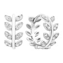 Срібні сережки-конго з фіанітами (B01239)