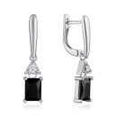 Срібні сережки-підвіски з фіанітами B02010-E/12/7