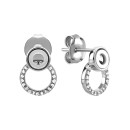 Срібні пусети з перламутром та фіанітами (B12522)