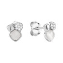 Срібні пусети з перламутром та фіанітами (B14381)