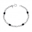 Срібний чоловічий браслет з каучуком. (BORXU000008-B/12)