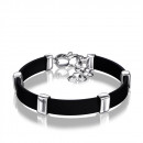 Каучуковий браслет зі срібними вставками. (BRBXU000097-B/12)