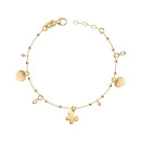 Срібний браслет з позолотою та фіанітами  BRT_10964-B/20/1699