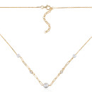 Срібне позолочене кольє з перлами та фіанітами (CLT  11834 G-K/20/4801)