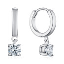 Срібні сережки-конго з фіанітом DE02302-E/12/1