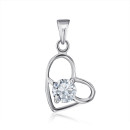 Срібна підвіска Серце з фіанітами (SP01045-P/12/1)
