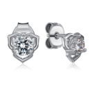 Срібні сережки-пусети з фіанітом (SE01425-E/12/1)