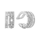 Срібні сережки-кафи з фіанітами (E38377)
