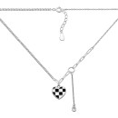 Срібне кольє Серце з емаллю та фіанітом (EN02569)