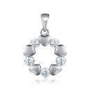Срібна підвіска Серце з фіанітами  EP00102-P/12/1