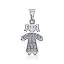 Срібна підвіска з фіанітами (F-113-P/12/1)