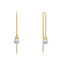 Срібні позолочені сережки-протяжки з перлами (GE14571A-E/20/1920)