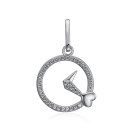 Срібна підвіска Годинник з фіанітами (GP01767A-P/12/1)